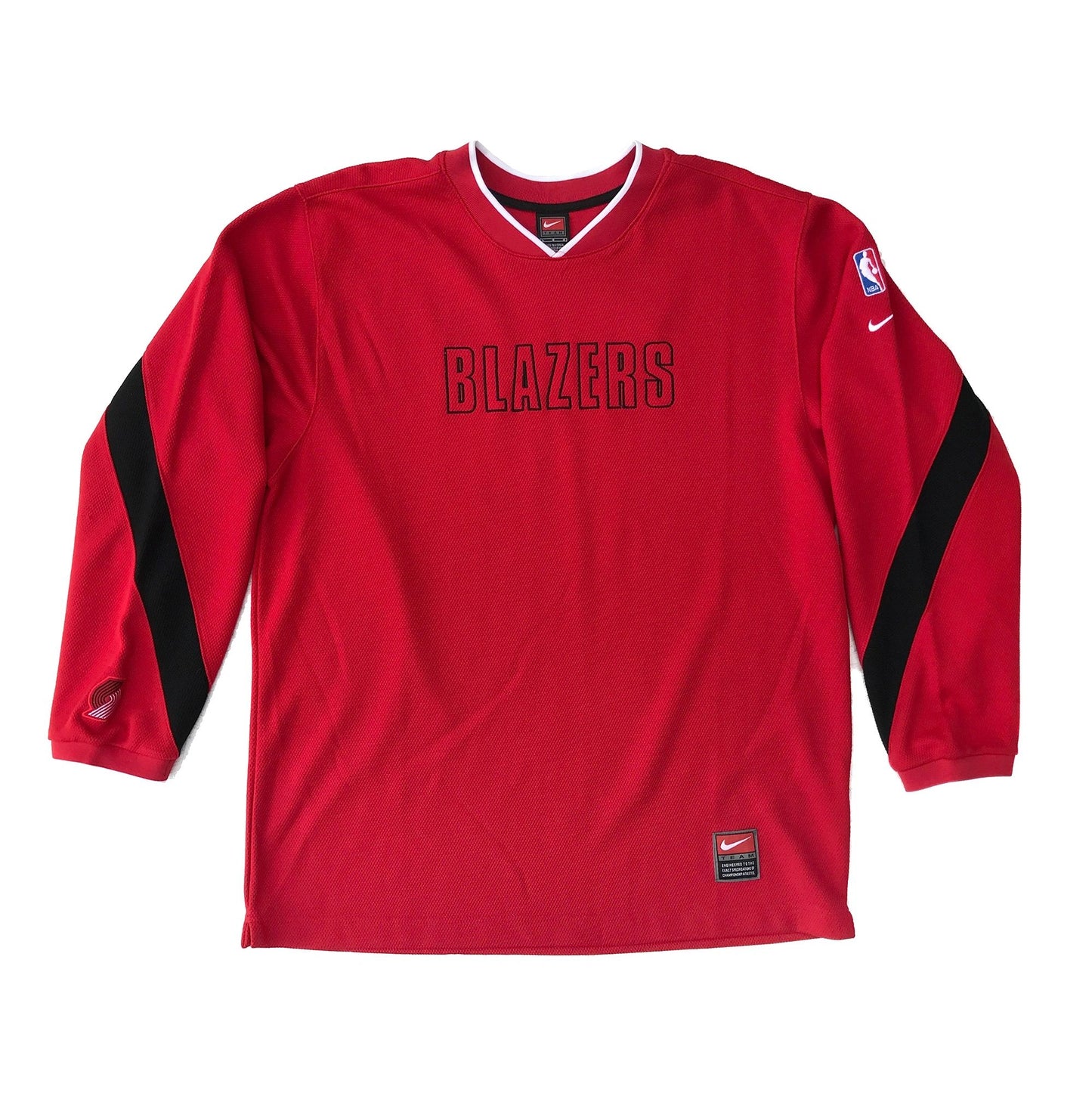 Portland Trailblazers 2000 Nike L/S Warm-Up Shirt Size Large