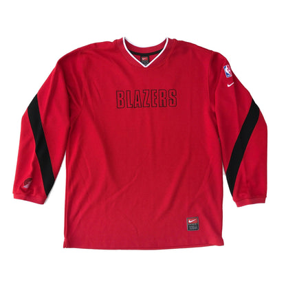 Portland Trailblazers 2000 Nike L/S Warm-Up Shirt Size Large
