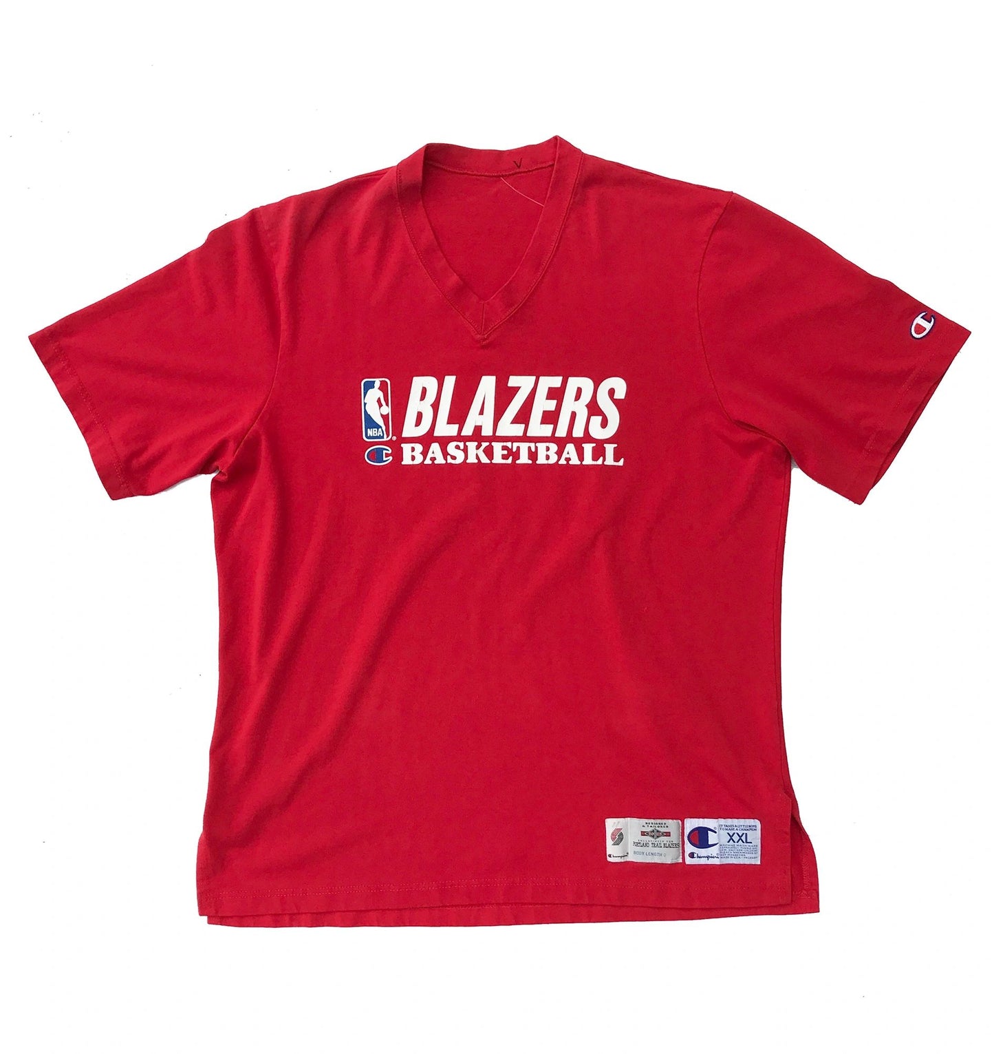 Portland Trailblazers Champion 1995-96 Game worn Heavyweight T-Shirt