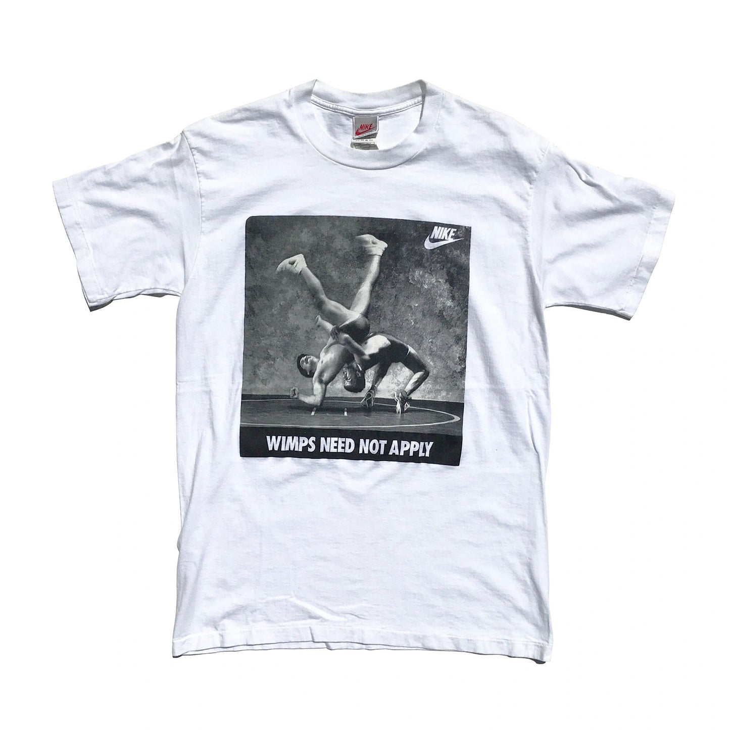 Nike Wrestling "Wimps Need Not Apply" Gray Tag T-Shirt Size Medium