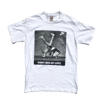 Nike Wrestling "Wimps Need Not Apply" Gray Tag T-Shirt Size Medium