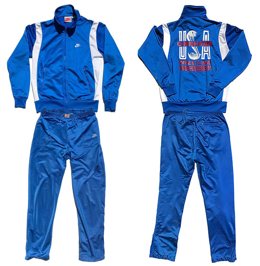 Nike Wrestling Gray Tag Team Issued USA Oregon Track Suit Size XL