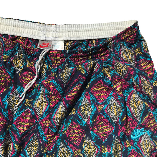 Nike Gray Tag All Over Print Baggy Workout Pants 90's