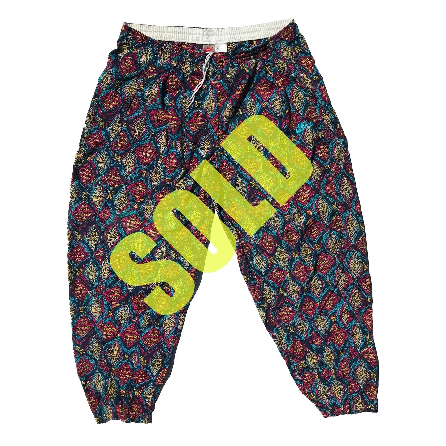 Nike Gray Tag All Over Print Baggy Workout Pants 90's