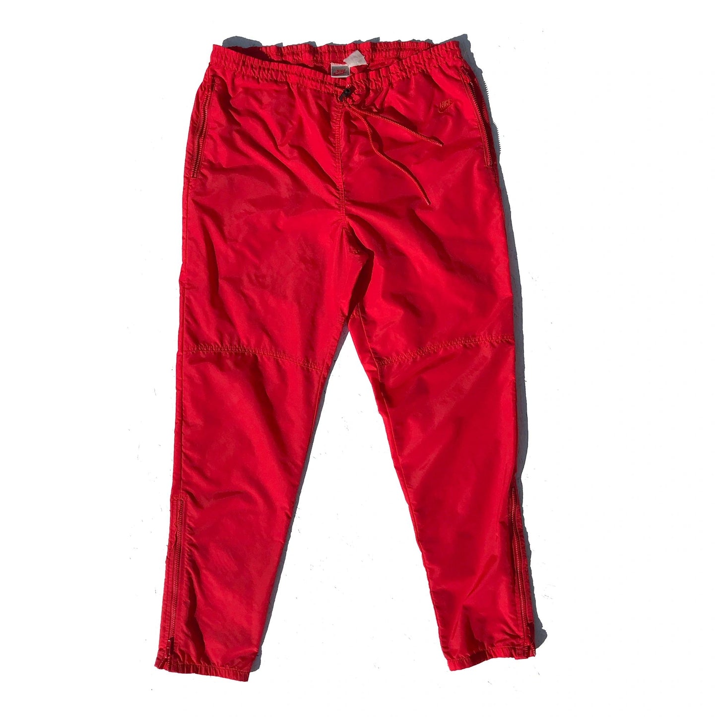 Nike Gray Tag Red Nylon Fitted 90's Pants Size Large