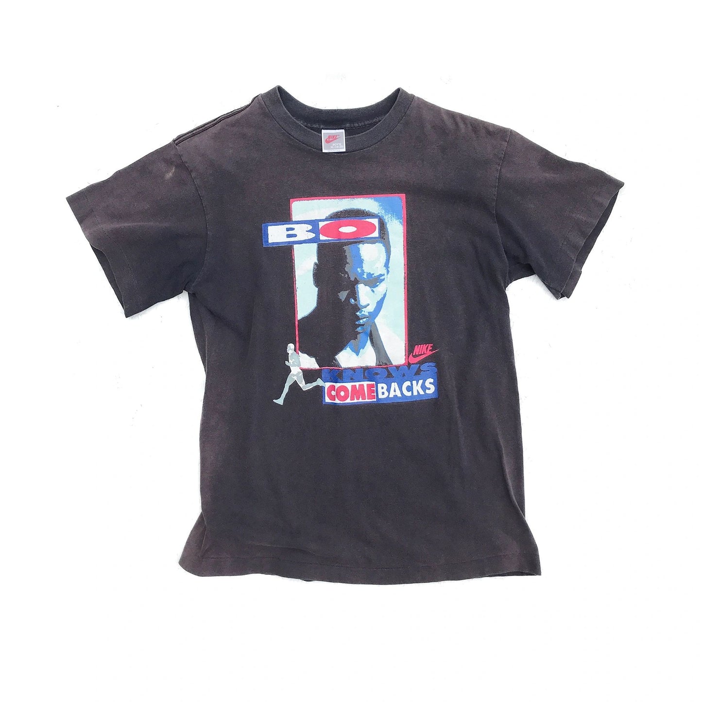 Nike Bo Jackson Gray Tag Knows Comebacks Faded T-Shirt