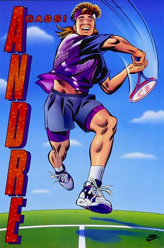 Nike Andre Agassi Super Comic Original 90's Print Poster NEW