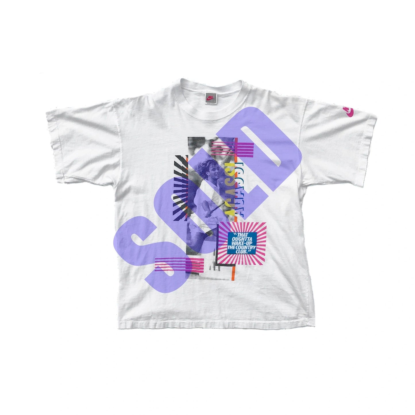 Nike Tech Challenge Court Original 90s Agassi T-Shirt Size Large