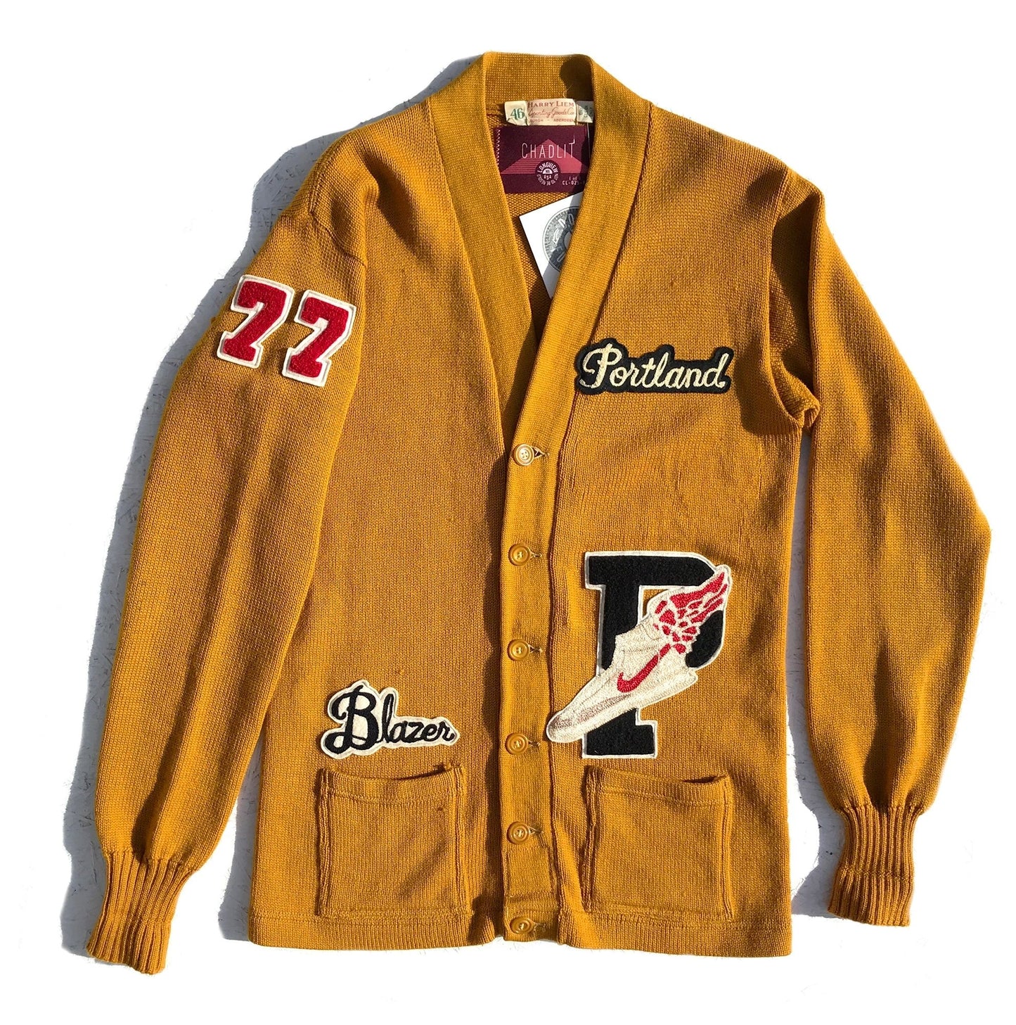 1/1 Portland Trailblazer 1977 "P-Wing" Nike Blazer Cardigan Size 46