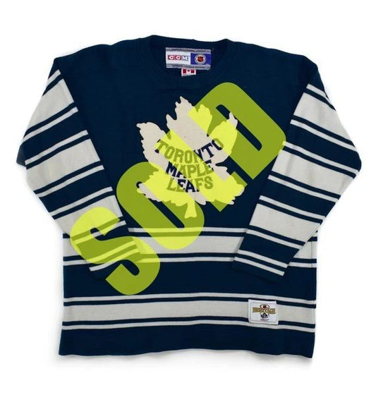 Toronto Maple Leafs CCM Knit Throwback Sweater Hockey Jersey Size Large