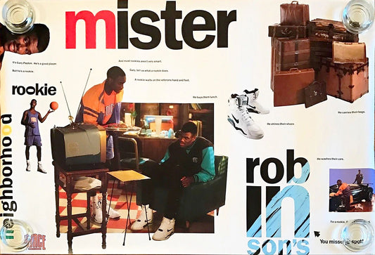 Nike David Robinson & Gary Payton Original 90's Air FORCE 180 Poster NEW