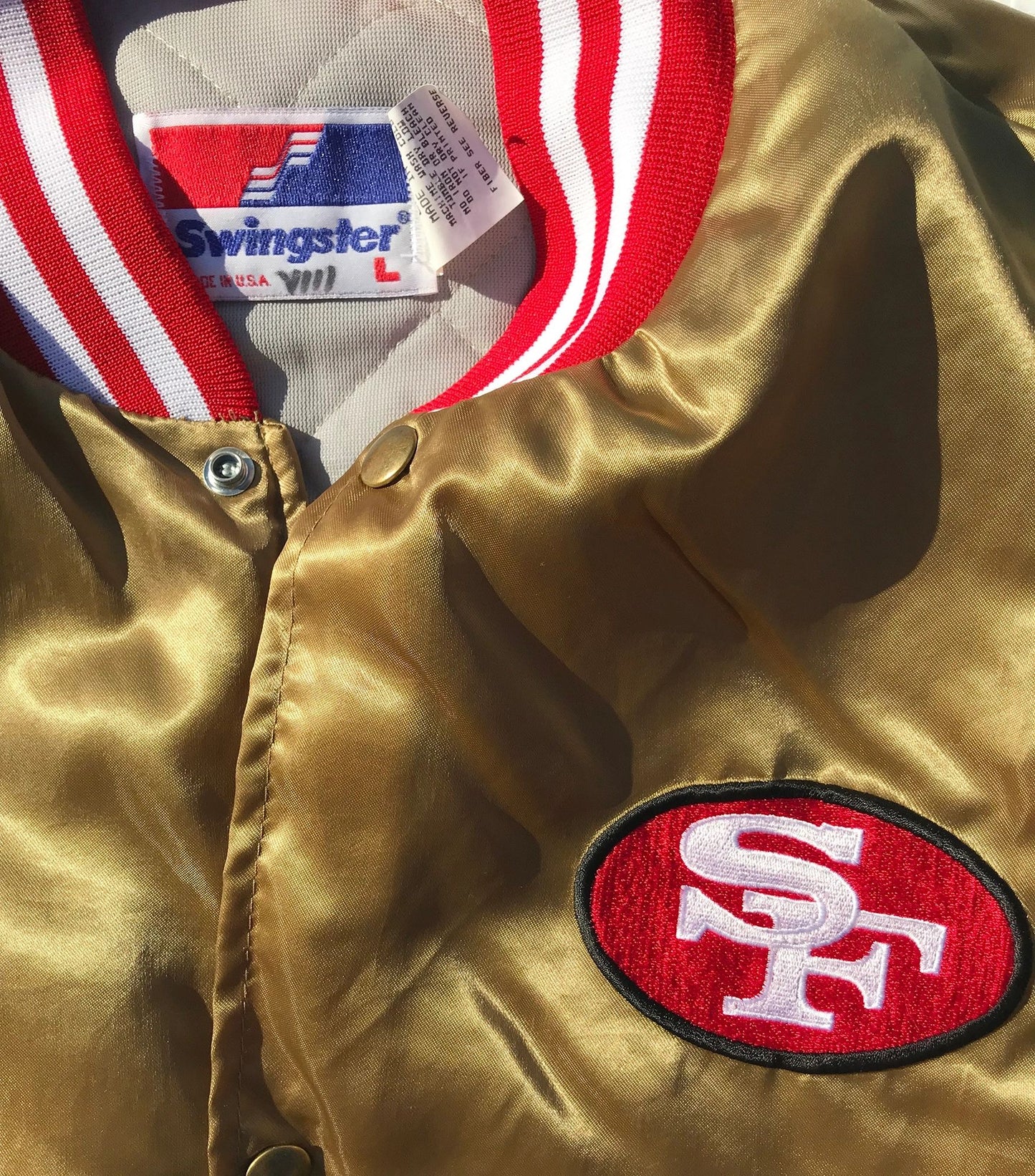 San Francisco 49ers Gold Swingster Gold Jacket Size Large