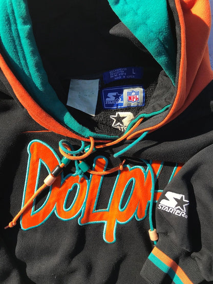Miami Dolphins Script Starter Double Hoody Size Large
