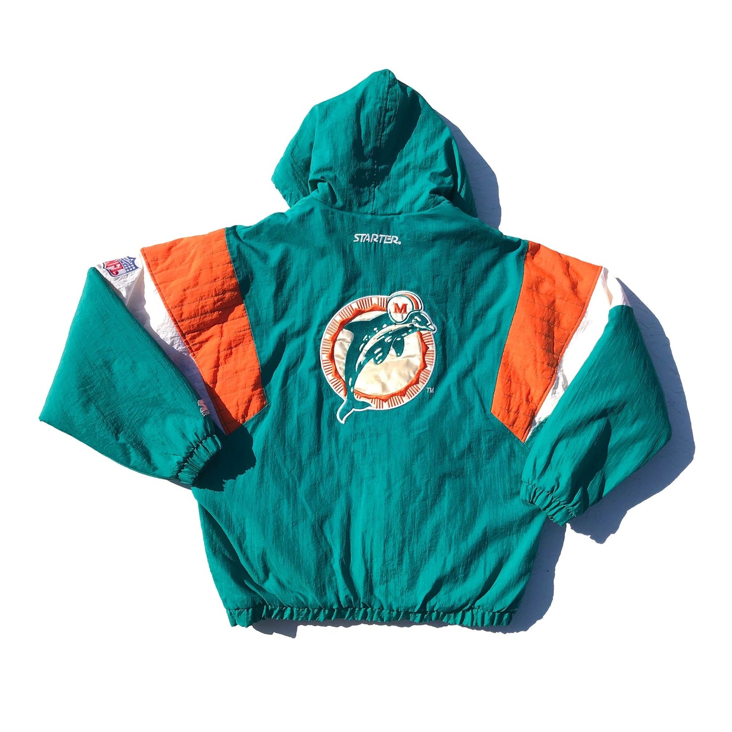 Miami Dolphins Starter Pullover Half Zip Parka Jacket Size Large