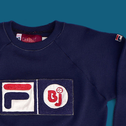 1/1 Fila BJ Bjorn Borg Oversized Logo Heavy Knit Sweater