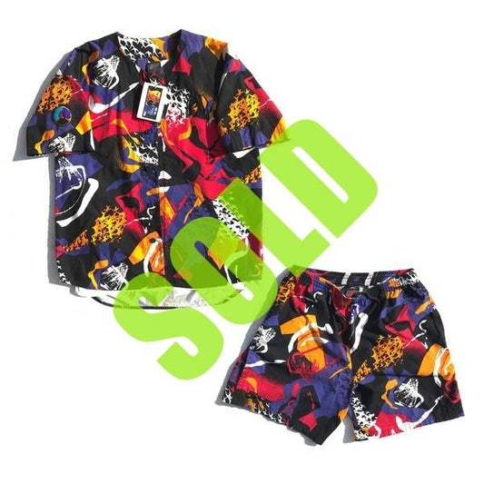 Nike Air Jordan 8 VIII All-Over Print Baseball Jersey + Shorts Set NEW