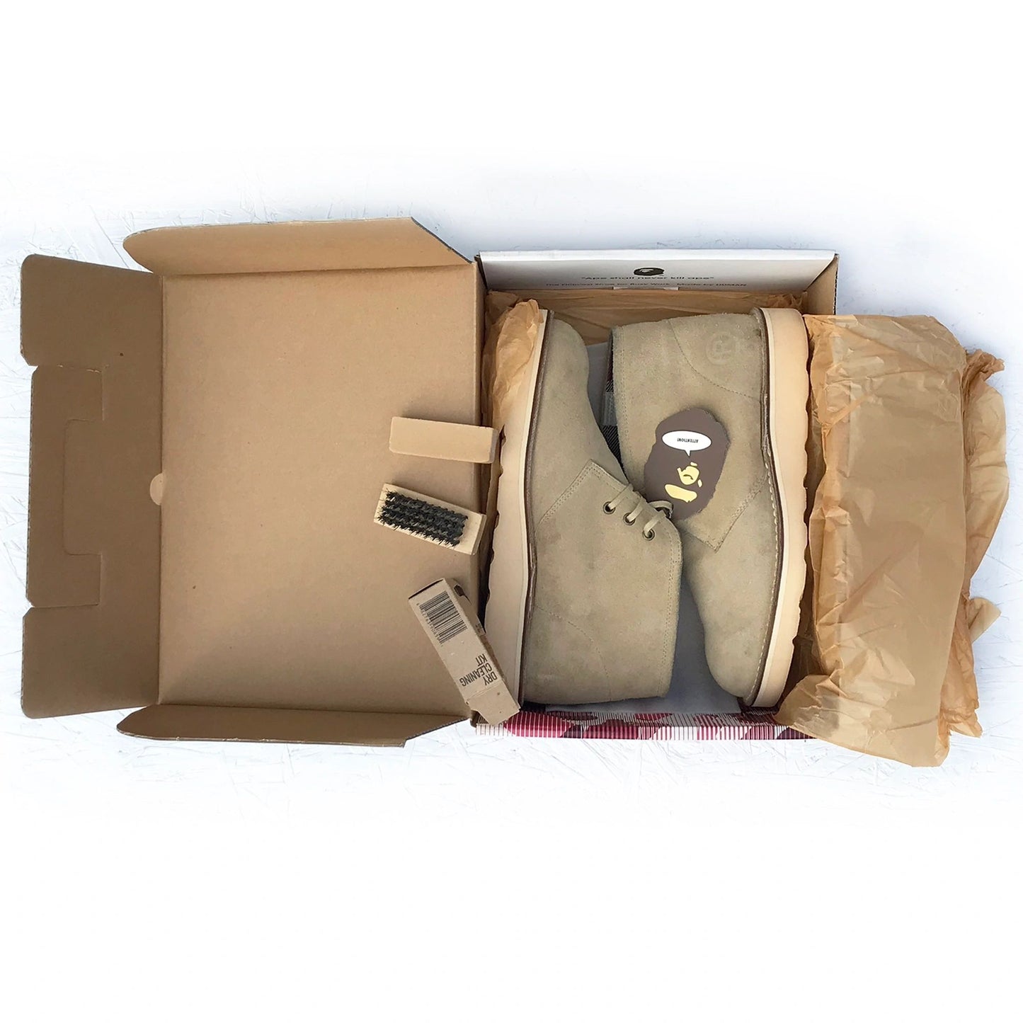 Bape Bathing Ape Beige Suede Chukka Boots in Box Size 8-9