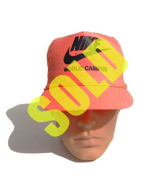 Nike OG Neon Orange Nylon World Campus Employee Snapback Hat