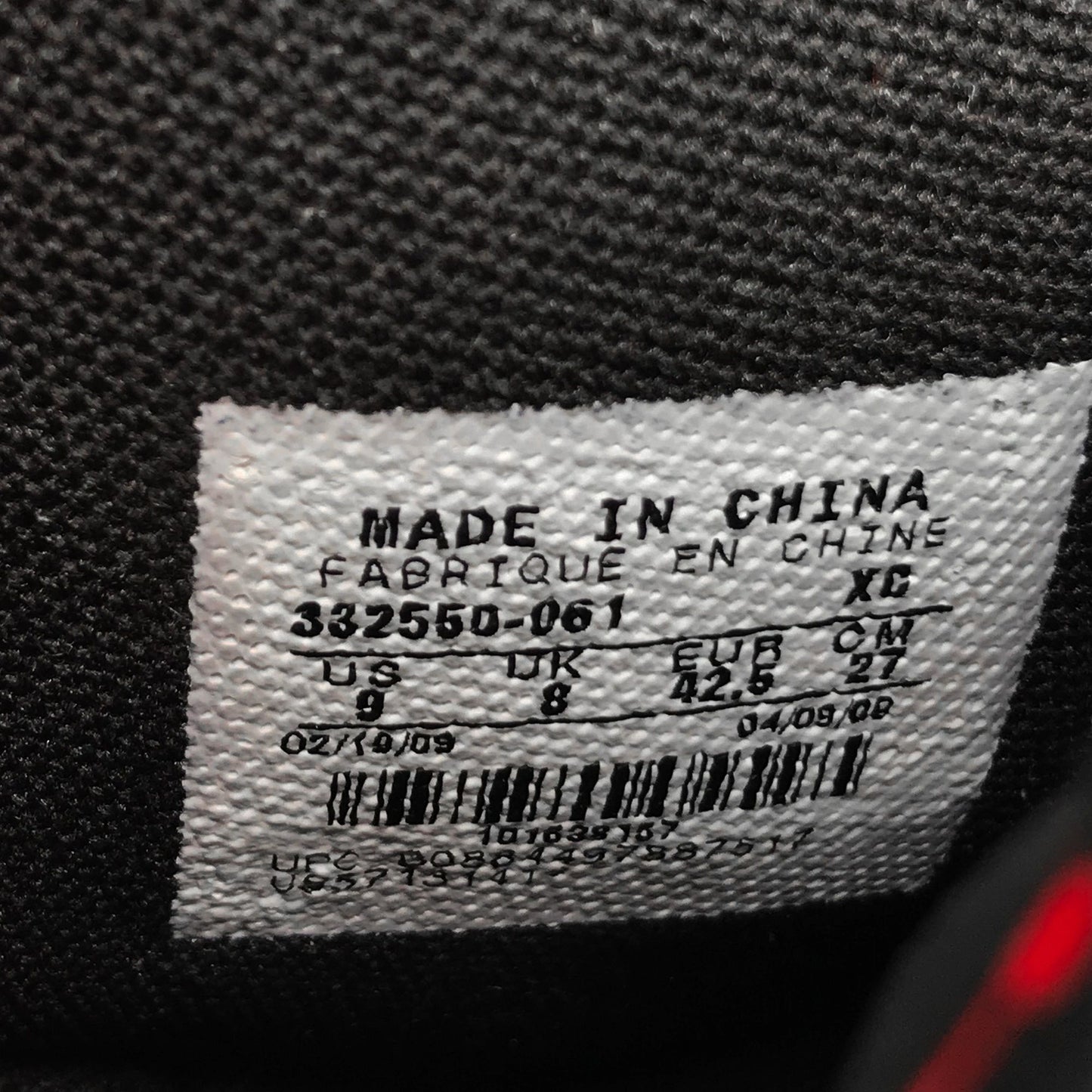 Nike Air Jordan 1 Retro 2009 DMP Chicago BRED Size 9