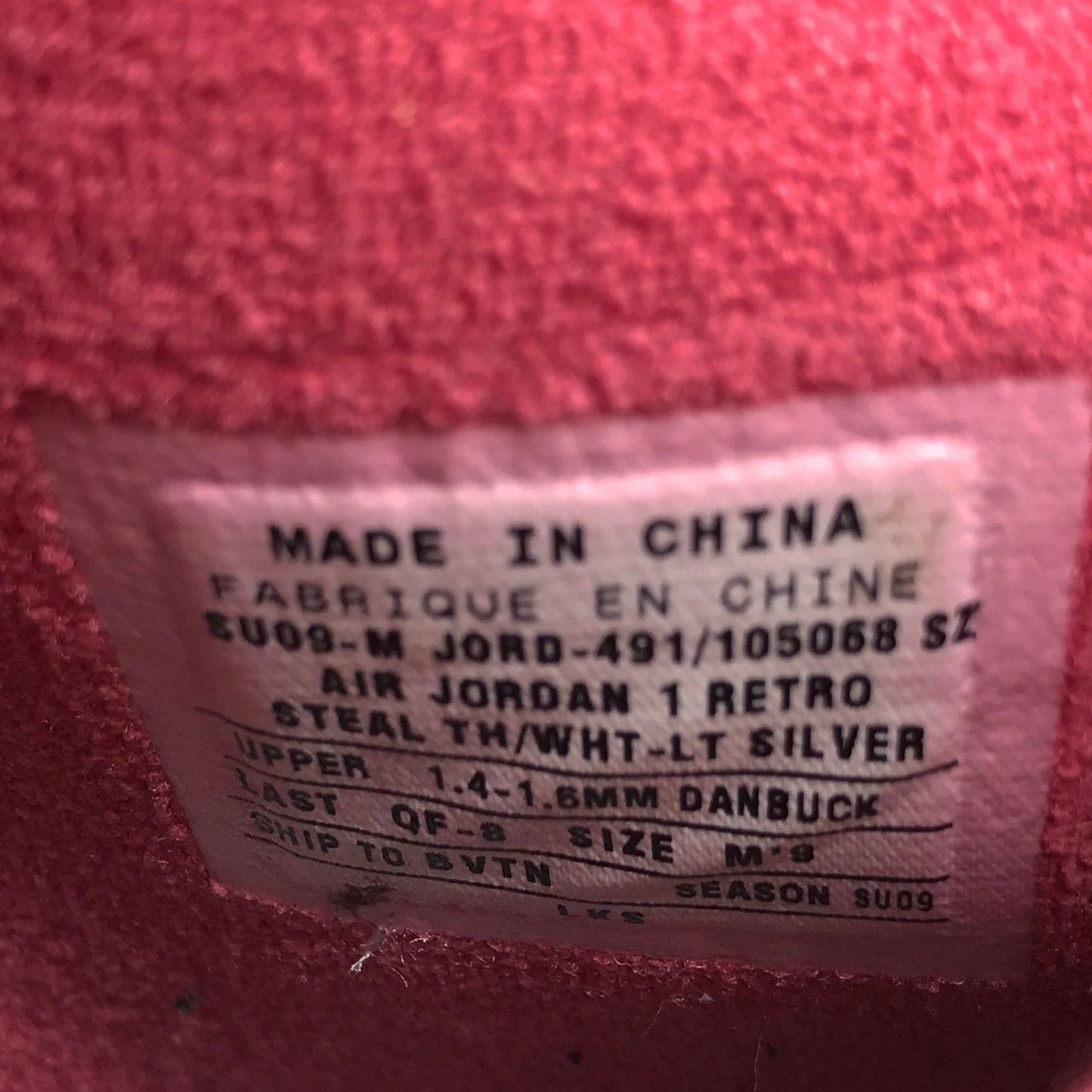 Nike Air Jordan 1 Retro Hare Bugs Bunny 2009 SAMPLE Size 9