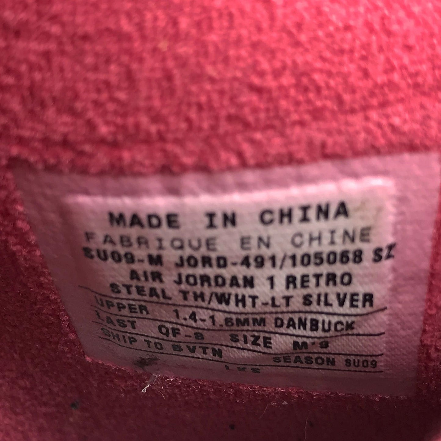 Nike Air Jordan 1 Retro Hare Bugs Bunny 2009 SAMPLE Size 9