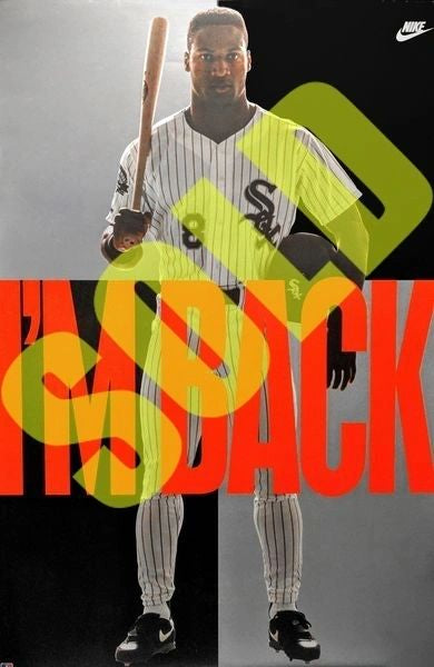 Nike Bo Jackson "I'm Back" Original Poster Chicago White Sox NEW