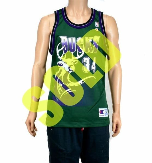 Ray Allen Milwaukee Bucks Big Antler Champion Jersey Sz. 48