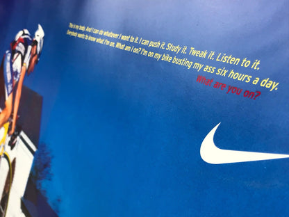 Nike Cycling Lance Armstrong WHAT AM I ON? 2000 Original Poster