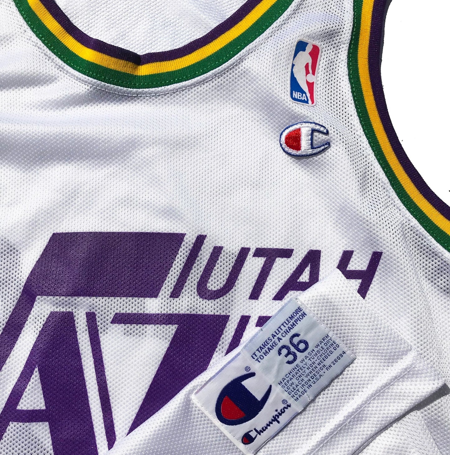 Utah Jazz Karl Malone 90's Champion Home Jersey