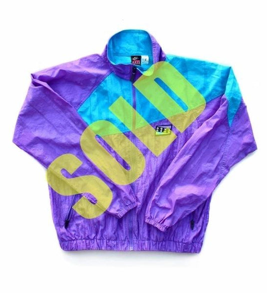 Nike Aqua Gear Color Block Grape Windbreaker Jacket Size XL