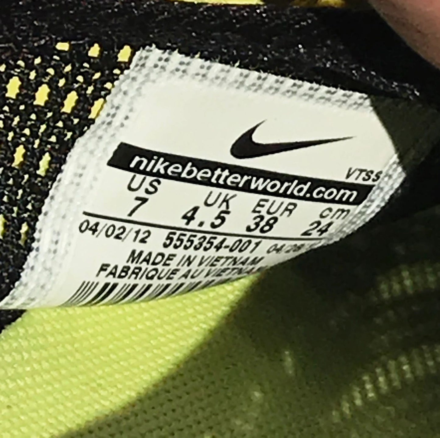 Nike Lunar Rift Racer Womens Mesh Slip-ons Volt Sample Size 7