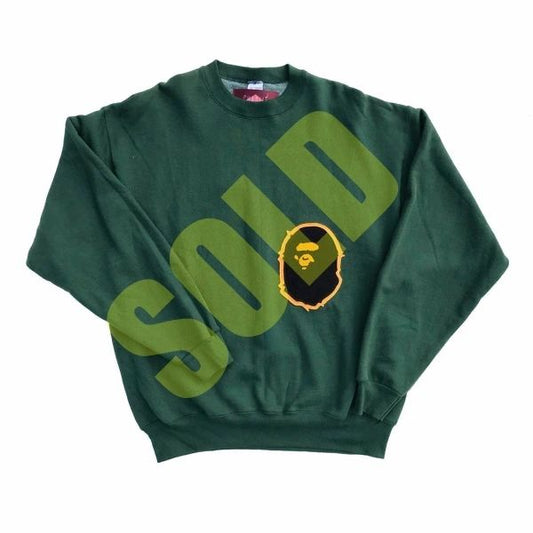 1/1 Bathing Ape BAPE Heavyweight Chenille Crew Sweatshirt NEW XL