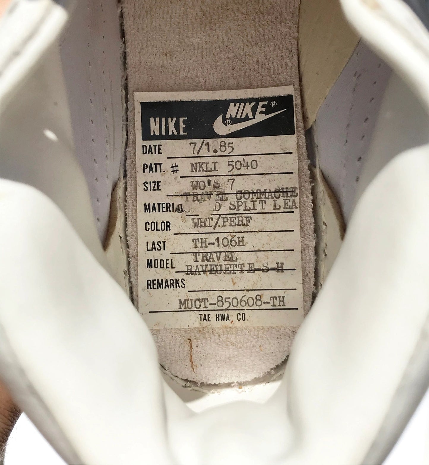 Nike Racquette 1985 OG Sample Shoes NEW Size 7