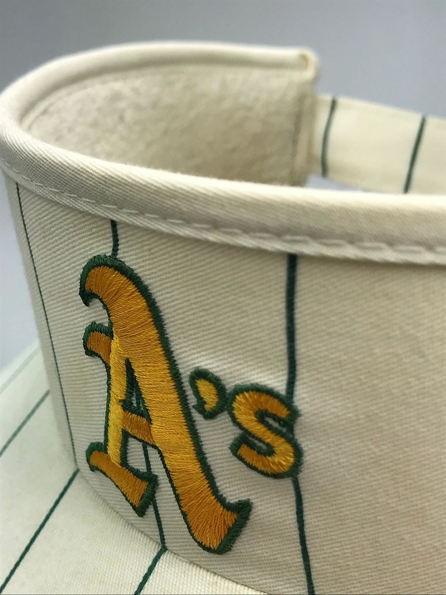 Oakland A's Terry Cloth Lined 1980's Pinstriped Visor / Hat