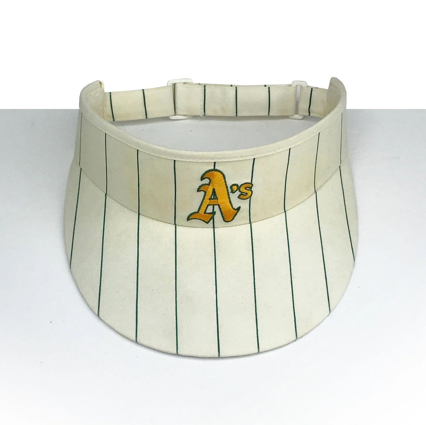 Oakland A's Terry Cloth Lined 1980's Pinstriped Visor / Hat