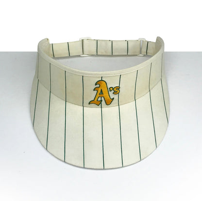 Oakland A's Terry Cloth Lined 1980's Pinstriped Visor / Hat