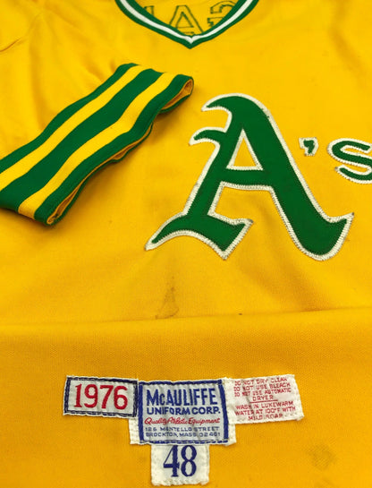 Oakland A's 1976 Authentic Mcauliffe Game Issued Worn? Jersey