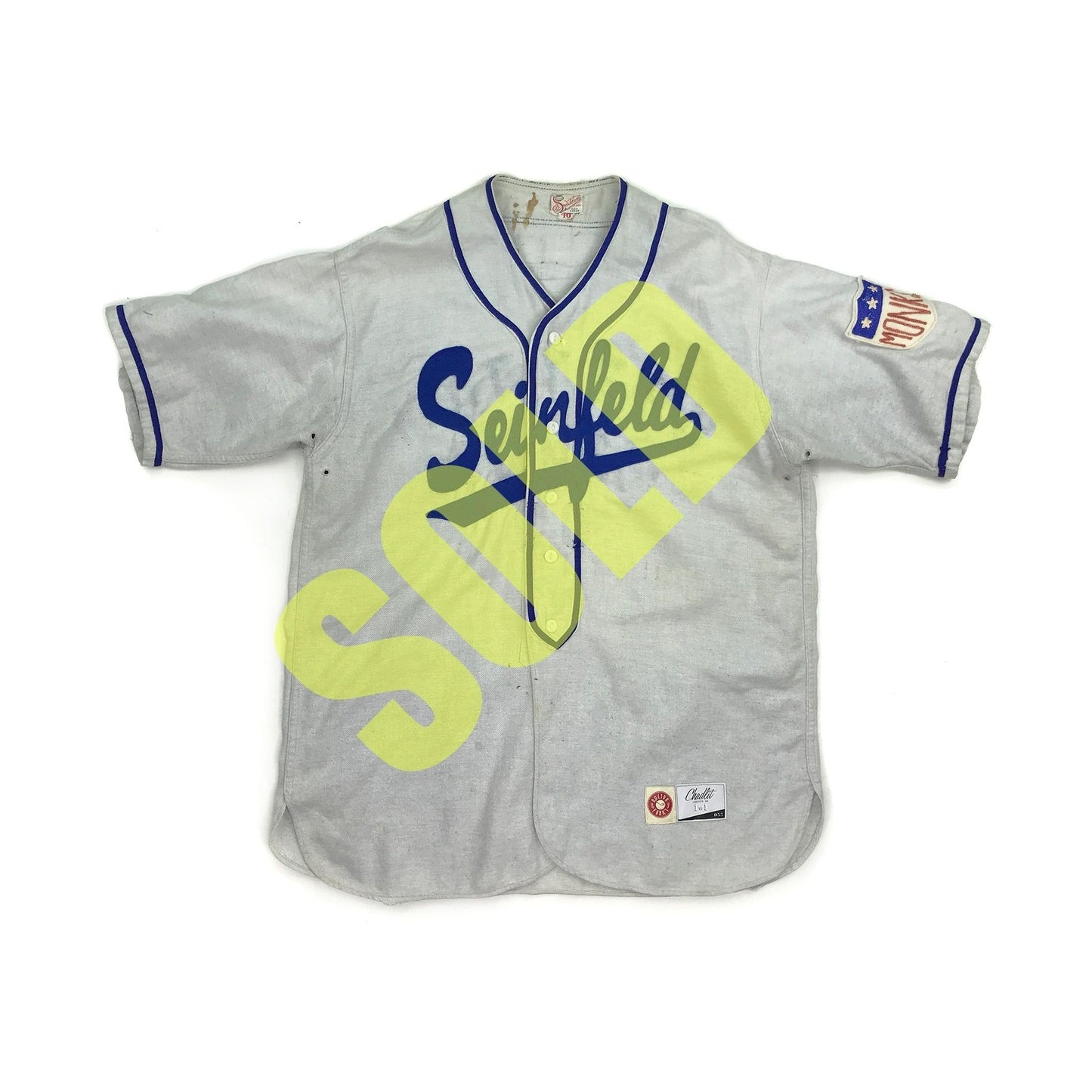 1/1 Seinfeld Monk's Restaurant Vintage Baseball Jersey