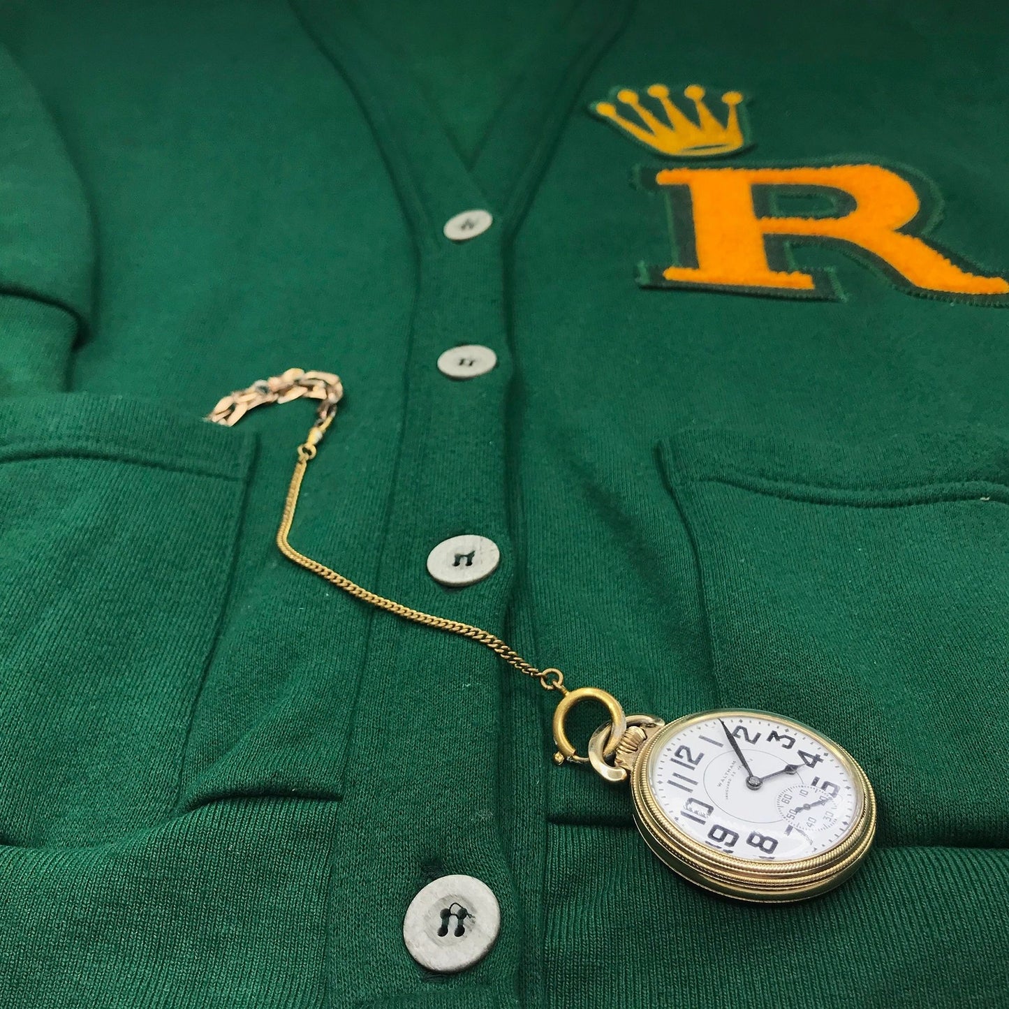 1/1 Rolex Custom Letterman Heavyweight 90's Cardigan Sweater