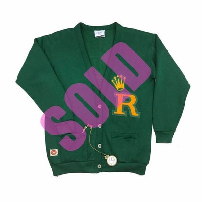 1/1 Rolex Custom Letterman Heavyweight 90's Cardigan Sweater