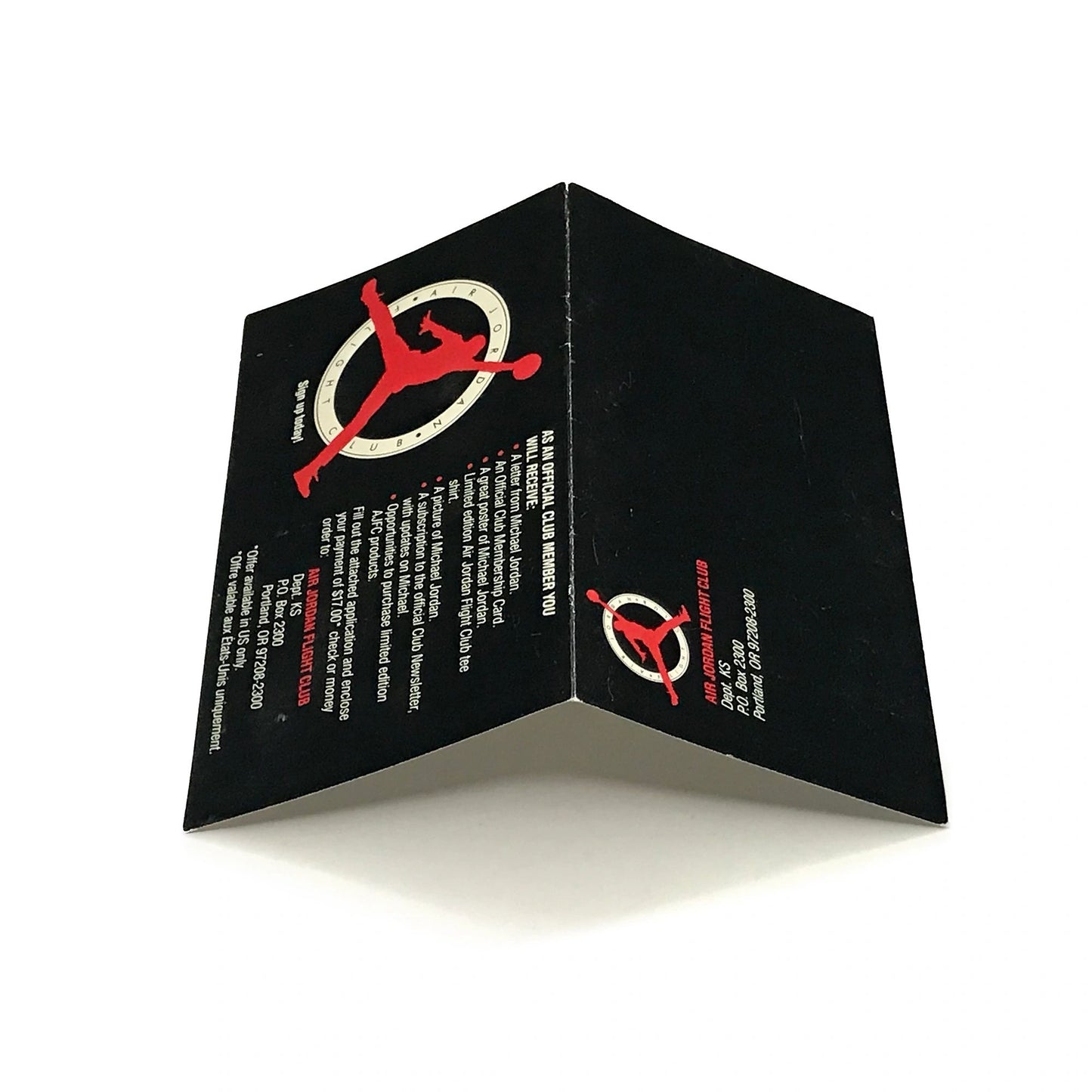 Nike Air Jordan Flight Club Original Early 90's Mail-in Postcard Display