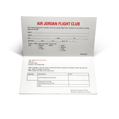 Nike Air Jordan Flight Club Original Early 90's Mail-in Postcard Display