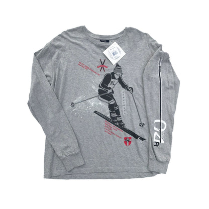 Polo Downhill Ski Oversized Print Long Sleeve Tee Shirt NEW