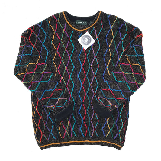 Tundra Heavyweight Multicolor 90's 3D Knit Sweater XXL