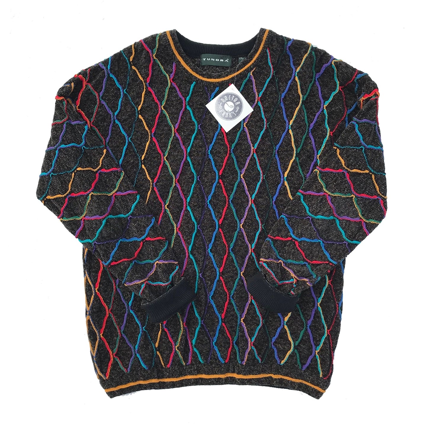 Tundra Heavyweight Multicolor 90's 3D Knit Sweater XXL