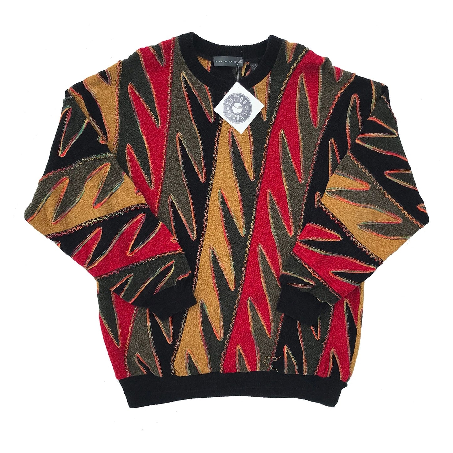 Tundra Heavyweight Multicolor 90's 3D Knit Sweater Large