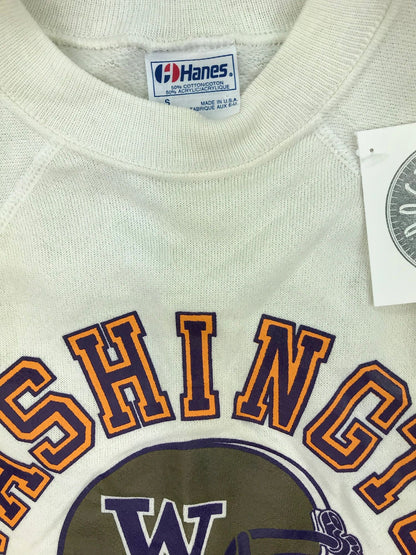 Washington Huskies Off-White 80s Crew Sweatshirt NEW
