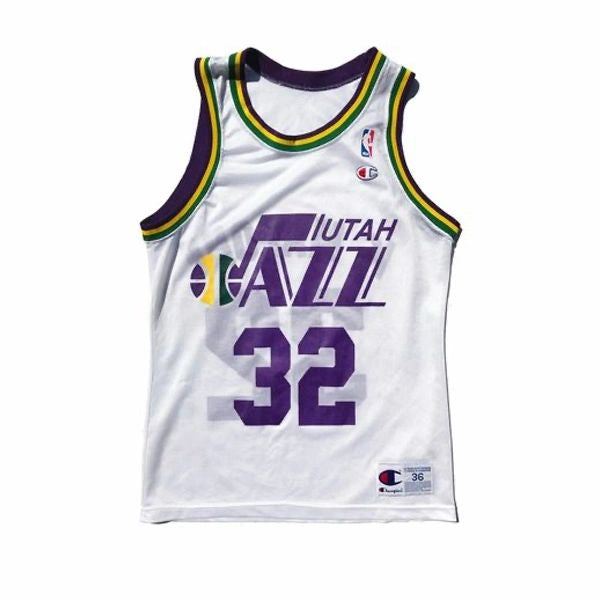 Utah Jazz Karl Malone 90's Champion Home Jersey