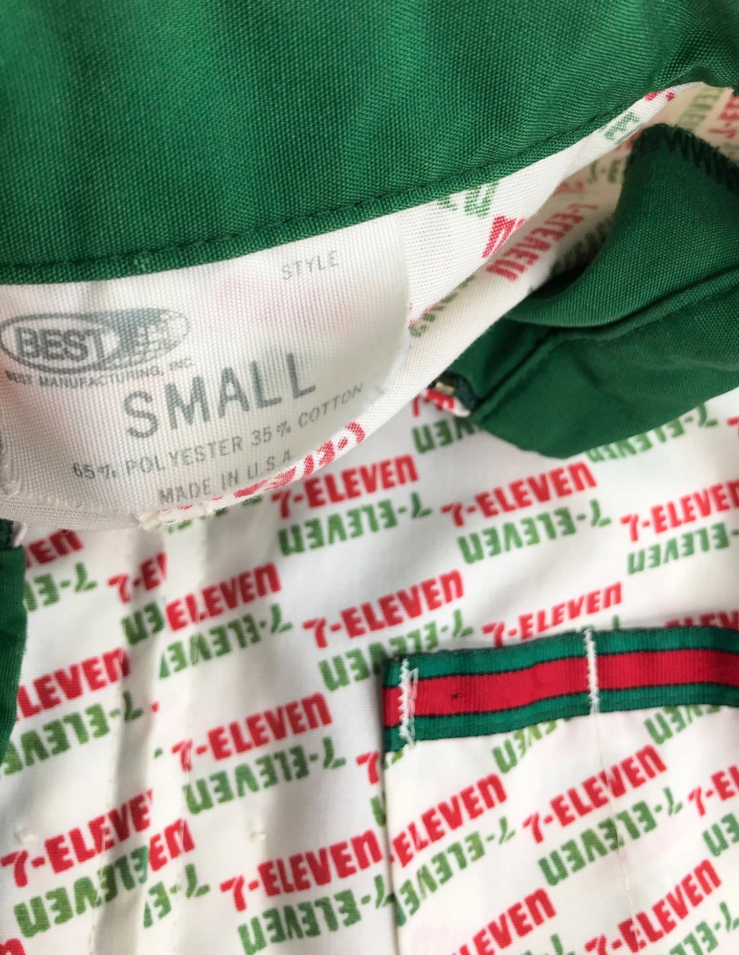 7 Eleven Full Zip 80's Employee Uniform AOP Gucci Stripe Shirt