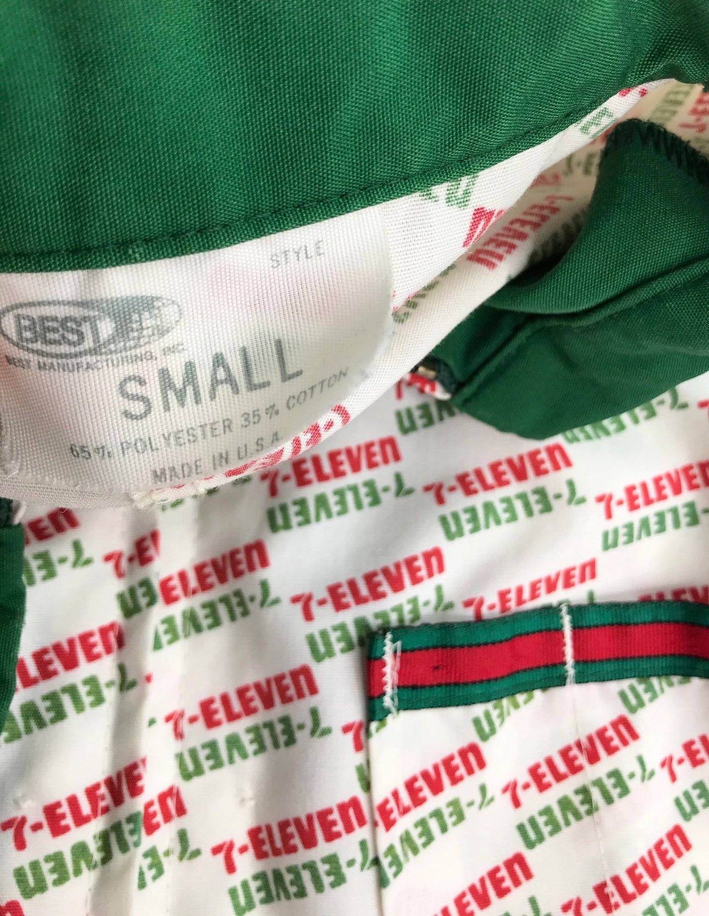7 Eleven Full Zip 80's Employee Uniform AOP Gucci Stripe Shirt